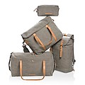 Canvas laptop backpack PVC free, grey