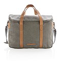 Canvas laptop bag PVC free, grey