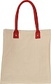 CANVAS shopper with long handles, red