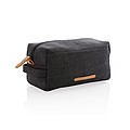 Canvas toiletry bag PVC free, black