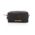 Canvas toiletry bag PVC free, black