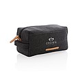 Canvas toiletry bag PVC free, black