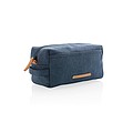 Canvas toiletry bag PVC free, blue