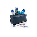 Canvas toiletry bag PVC free, blue