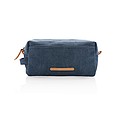 Canvas toiletry bag PVC free, blue