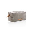 Canvas toiletry bag PVC free, grey