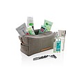 Canvas toiletry bag PVC free, grey