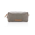 Canvas toiletry bag PVC free, grey