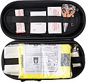 Car emergency first aid kit. Red
