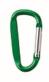 Carabiner clip in aluminium.