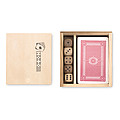 Cards and dices in box