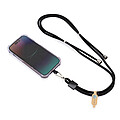 CarryLoop RCS recycled PET adjustable phone holder lanyard, black