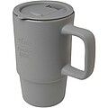 Carter 450 ml ceramic mug with plastic lid, grey