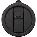 Carter 450 ml ceramic mug with plastic lid, solid black