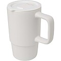 Carter 450 ml ceramic mug with plastic lid, white