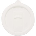 Carter 450 ml ceramic mug with plastic lid, white
