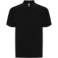 Centauro Premium short sleeve unisex polo, solid black