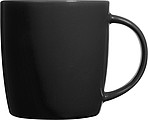 Ceramic cup, white inside and coloured outside, black