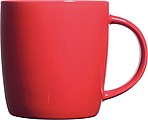 Ceramic cup, white inside and coloured outside, red