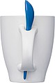 Ceramic cup with a spoon, blue