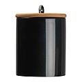 Ceramic mug with spoon and bamboo lid