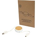 Chechia 5-in-1 recycled plastic 100 cm retractable data sync and 45W fast charge cable, white