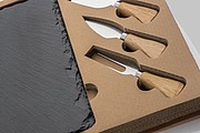 Cheese set with slate cutting board