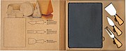 Cheese set with slate cutting board
