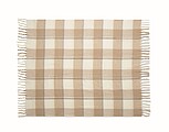 Chequered design mohair feel RPET polyester blanket