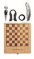 Chess board wine set in bamboo box