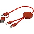 Citala 5-in-1 recycled plastic 30 cm data sync and 27W fast charge cable, brick