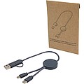 Citala 5-in-1 recycled plastic 30 cm data sync and 27W fast charge cable, hale blue