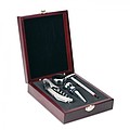 Classic wine set in wooden box, silver