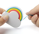 Cloud and rainbow memo tape dispenser
