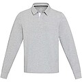 Clyde unisex organic rugby polo sweatshirt, heather grey