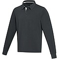 Clyde unisex organic rugby polo sweatshirt, solid black