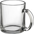 Coffee mug made of glass, transparent