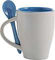 Coffee mug with spoon Pale blue