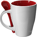 Coffee mug with spoon Red