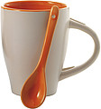 Coffee mug with spoon Red
