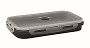 Collapsible silicone lunch box, black
