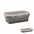 Collapsible silicone lunch box, stone grey