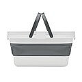 Collapsible silicone picnic basket with PP table top