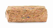 Coloured cork pencil case, beige