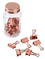 COPPER CLAMP binder clips in a jar