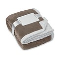 Coral fleece blanket with Sherpa Lining, khaki