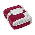 Coral fleece blanket with Sherpa Lining, red