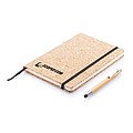 Cork A5 notebook with bamboo pen including stylus