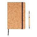Cork A5 notebook with bamboo pen including stylus