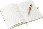 Cork and linen notebook andwheatstraw ballpen
